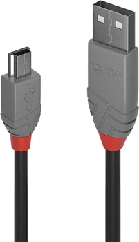 Кабель Lindy Anthra USB Type A - Mini-USB B M/M 0.5 m Black (4002888367219)