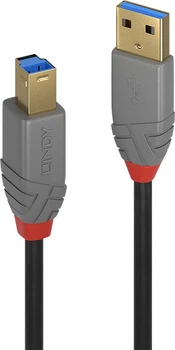Kabel Lindy Anthra USB Type A - USB Type B M/M 0.5 m Black (4002888367400)