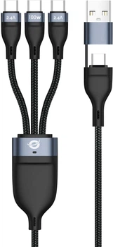 Кабель Conceptronic USB Type A/Type-C - 3 x Type-C 1.5 m Black (ETTA06B15C)