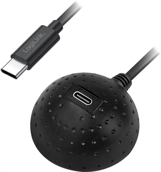 Kabel Logilink Docking Ball USB Type-C - Type-C M/F 1.5 m Black (4052792076455)