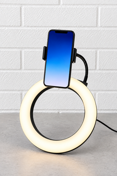 Набір блогера PLATINET VLOG 4 IN 1 SET мікрофон LED-лампа штатив тримач для смартфона Black (PMVG4IN1) (52197)