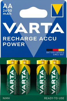 Аккумулятор VARTA RECHARGEABLE ACCU AA NI-MH 1.2V 2600mAh блистер 4 шт