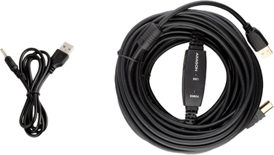 Кабель Axagon USB-A - USB-B 2.0 20 м Black (ADR-220B)
