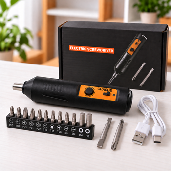 Акумуляторна електрична викрутка Charge з 12 бітами та заряджанням USB Type-C, 250 об/хв