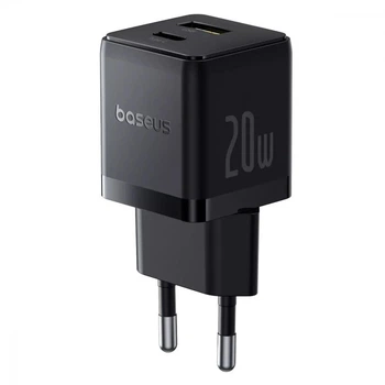 Сетевое зарядное устройство Baseus Palm Fast Charger C+U 20W EU Cluster Black (P10111608113-00)