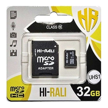 Карта пам'яті Hi-Rali microSDHC (UHS-1) 32 GB class 10 (з адаптером) (Чорний) (31963)