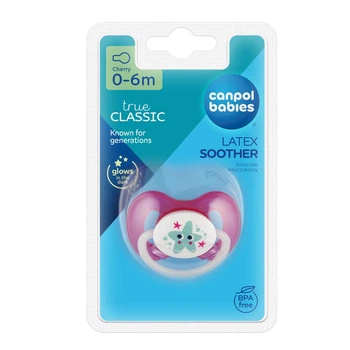 Пустышка латексная круглая Canpol babies Love&Sea 0–6 месяцев розовая