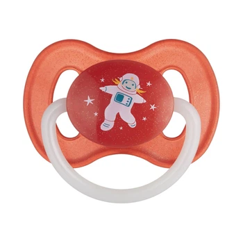 Пустышка латексная круглая Canpol babies 23/221_red SPACE 0-6 месяцев красная