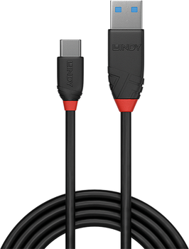 Kabel Lindy USB-A - USB-C 3.2 Gen 1/3.1 Gen 1 0.5 m Black (4002888369152)