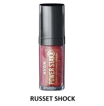 Рідка губна помада Avon СуперСтійкість з дрібними блискітками Power Stay High Voltage Spark Lip Colour Шокуючий рудий Russet Shock 7 мл