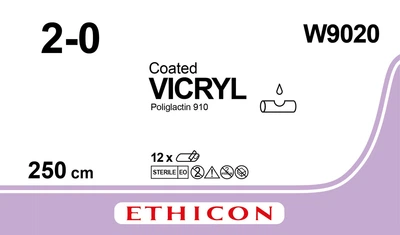 Викрил (Vicryl) 2/0, длина 250см, без иглы W9020