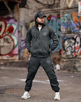 Мужской демисезонный спортивный костюм Stone Island 2XL серый (95366)