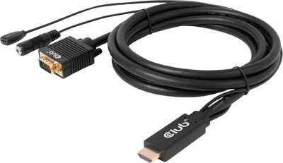 Adapter Club3D HDMI - VGA 2 m Black (8719214472221)