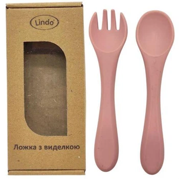 Набір "Ложка+виделка", силікон (рожевий) 5209697