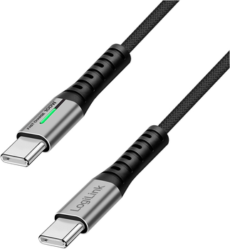 Kabel Logilink USB-C - USB-C 3.2 w oplocie 100W 0.5 m Black (4052792079883)