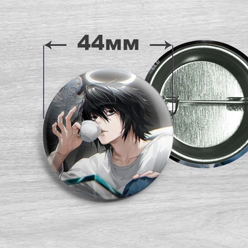 Значок Эл из аниме Тетрадь смерти / Death Note. №18. 44мм