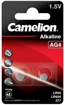 Bateria Camelion Alkaline AG4 / LR66 Button cell BP2 2 szt (12050204) (4260216454622)