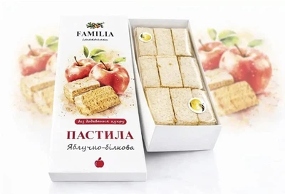 Пастила «Яблучно-білкова без цукру» (100 г) — 2 шт, ТМ Familia