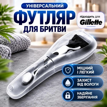 Футляр для бритви дорожній чохол для бритвеного станка органайзер для зберігання бритви 17x6 см прозорий контейнер для бритви захисний кейс для станка аксесуар для подорожей та ванної кімнати