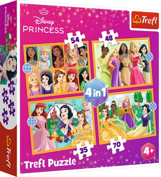 Пазли дитячі 4в1 Казкові історії Princess Trefl 34651 35, 48, 54, 70 елементів Різнокольоровий shop (5900511346510)