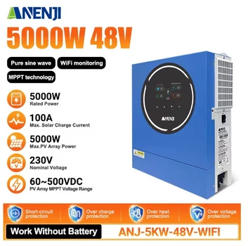 Гібридний інвертор Anenji ANJ-5KW-48V 48V Wi-Fi 5 кВт з Wi-FI