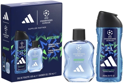Набір для чоловіків Adidas UEFA Champions Туалетна вода 100 мл + Гель для душу 250 мл (3616307519632)