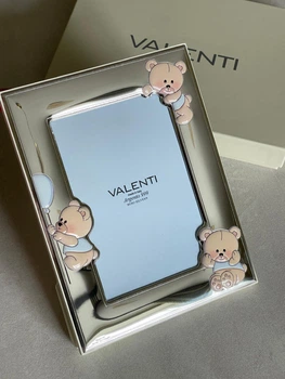 Серебряная фоторамка с медвежатами для мальчика (15 x 19 см) Valenti 73151 3LC