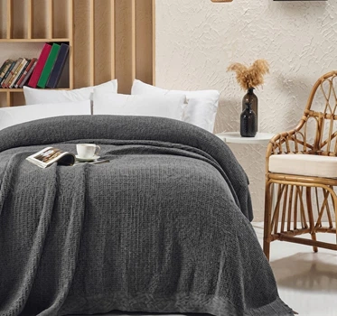 Плед в'язаний Erem Textile Karl 220х240 см графіт