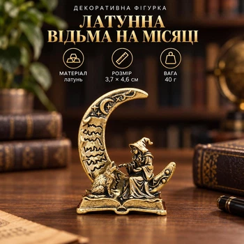 Фігурка «Відьма з котом на місяці» 3,7 × 4,6 см, 40 г