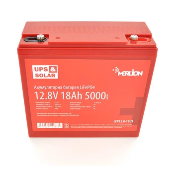 Літій-залізо-фосфатний акумулятор Merlion LiFePO4 12.8V 18AH (4S3P/BMS-20A), (179x75x167) for UPS, до 5000 циклів, Q6 (UG-14086)
