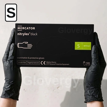 Перчатки нитриловые, Nitrylex Black, черного цвета, размер S,100 шт