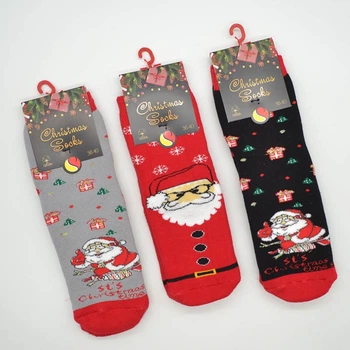 Носки женские махровые 3 пары Super Socks 006.S010 новогодние 36-40р. Ассорти, mix 10
