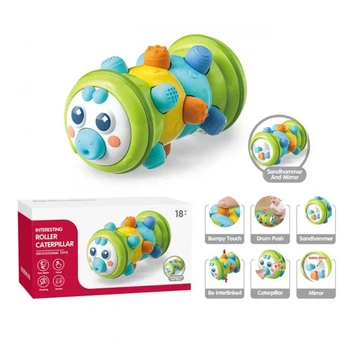 Игра "Гусеница" 12,5см, игрушка-роллер,пищалка, погремушка,в кор-цы,13х7х7см (1022-23/А21)