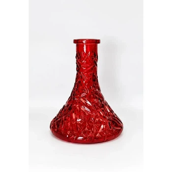 Колба Bohemia Ice Red для кальяна — красная стеклянная колба под уплотнитель, 1,75 л, высота 24,5 см