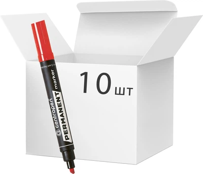 Набір перманентних маркерів Centropen Червоний 1-4.6 мм 10 шт (8595013615638)