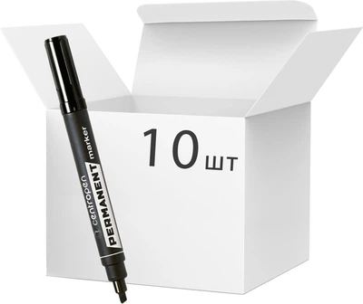 Набір перманентних маркерів Centropen Чорний 1-4.6 мм 10 шт (8595013615669)