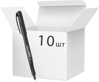 Набір перманентних маркерів Centropen OHP Червоний 0.3 мм для гладких поверхонь 10 шт (8595013624777)