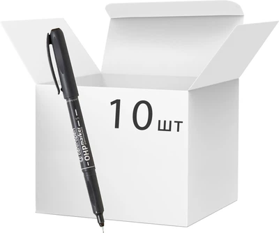 Набір перманентних маркерів Centropen OHP Чорний 0.3 мм для гладких поверхонь 10 шт (8595013624807)
