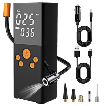 Акумуляторний насос CZK-5611 25000mAh 180 PSI з насадками для авто, мото, велосипедів і м’ячів