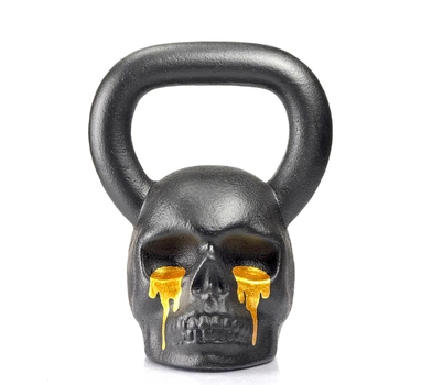 Гиря дизайнерская Body of steel Череп 24 кг золотые слезы