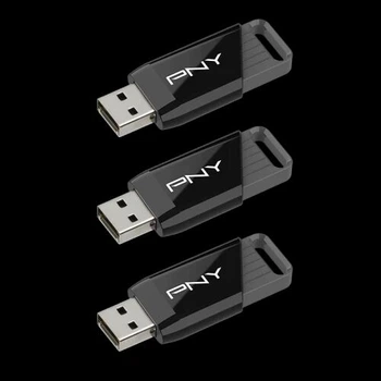 Флеш накопичувач Attaché X 3 шт у комплекті PNY USB 3.2 Gen 1 128GB Black