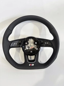 Руль скошенный s-line с перфорацией с отверстиями под лепестки черная нить audi a3 a4 a5 b9