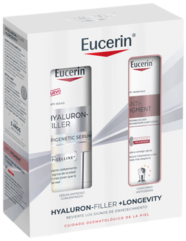 Zestaw do pielęgnacji twarzy Eucerin Hyaluron-Filler + Longevity Epigenetic Serum do twarzy 30 ml + Krem pod oczy 15 ml (4005800401725)