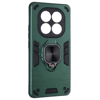 Чехол Fiji Defence для Xiaomi Redmi Note 15 защитный бампер с кольцом подставкой Green