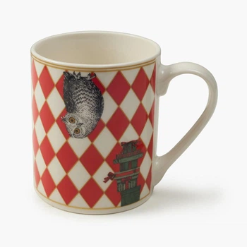 Чашка MBM HOME "Graphic Ritual" 340 мл червона з білим (KP-156 RED/WHITE)