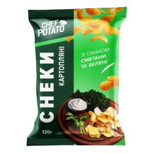 Снеки "Chef Potato" Сметана та зелень 120г
