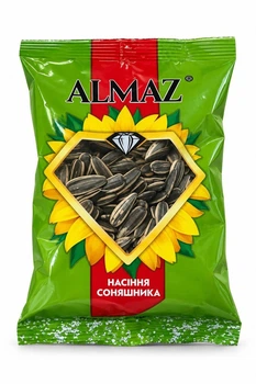 Насіння соняшника ТМ "Алмаз" смугасте солоне 80г
