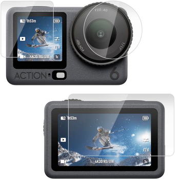 Zestaw szkiel hartowanych Puluz dla DJI Osmo Action 6 3 szt (5905156101173)