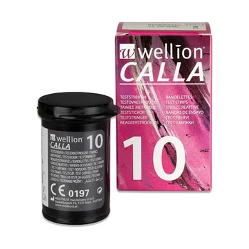 Тест-полоски для измерения уровня глюкозы в крови Wellion CALLA GLU, 10 шт