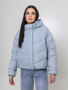 Жіноча коротка зимова куртка MARKUSH 48 блакитна (М223)
